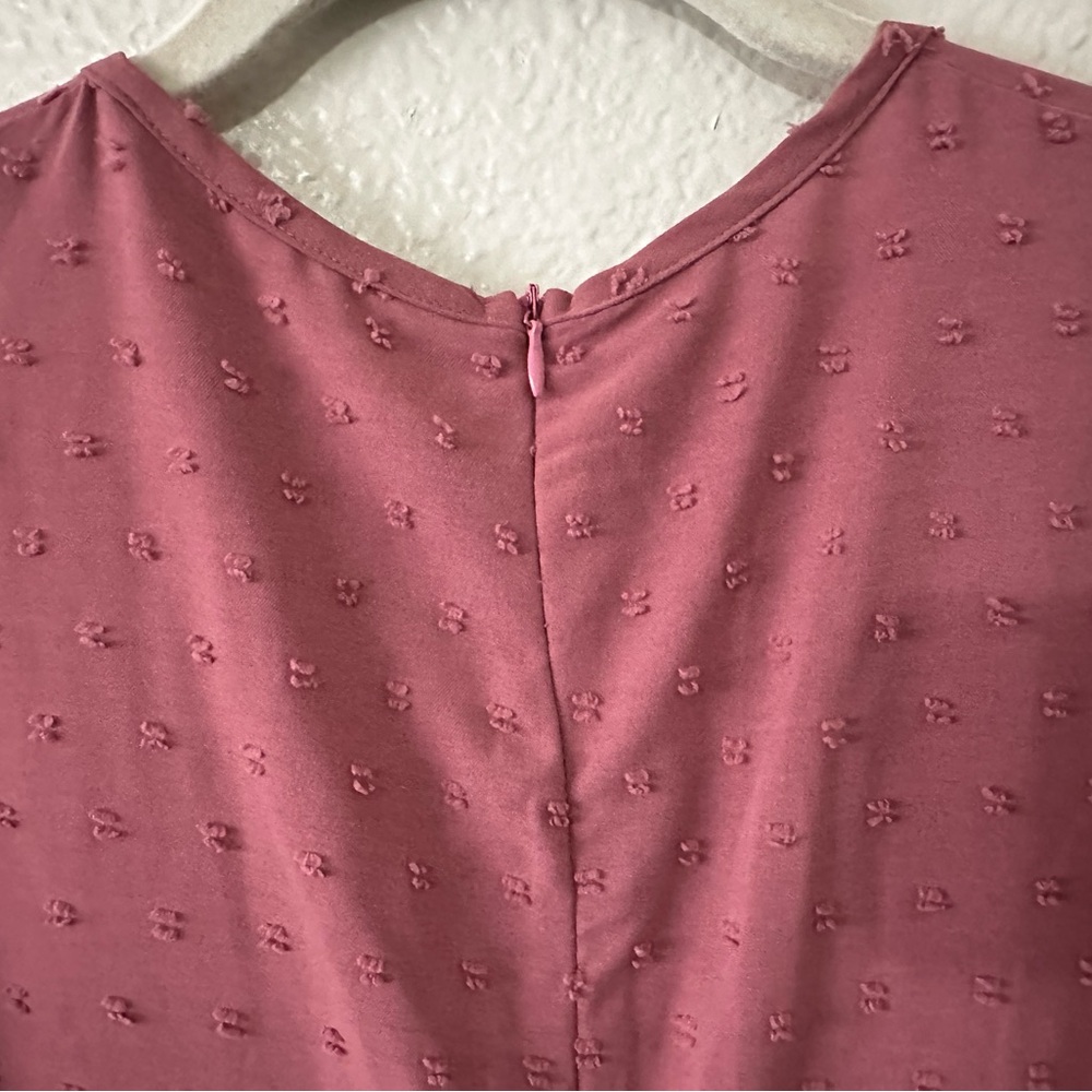 🌻3 for $13🌻 SHEIN | EUC Blush Swiss Dot Embroidered Dress Long Sleeve Size M - Picture 9 of 10